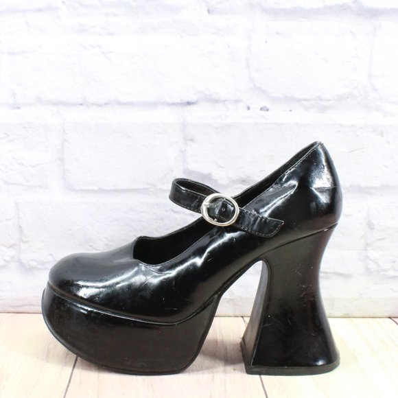 Morbid Threads Shoes - *Morbid Threads Patent Leather Ultra High Platform Mary Jane Shoes Sz 8.5 Length